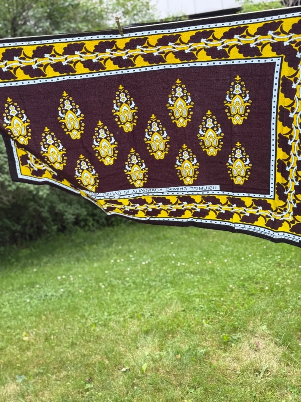 New Khanga Nzito Mali Ya Bahati Super Wax 100% Cotton Table Cloth Wall Hanging
